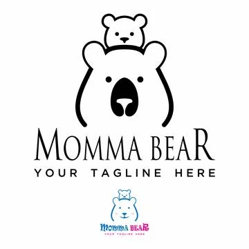 Design or vector shape of mother and child bear Illustrazione stock