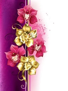 Design with orchids Stock Illustration