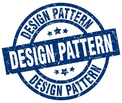 Design pattern blue round grunge stamp Stock Illustration