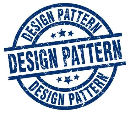 Design pattern blue round grunge stamp Stock Illustration