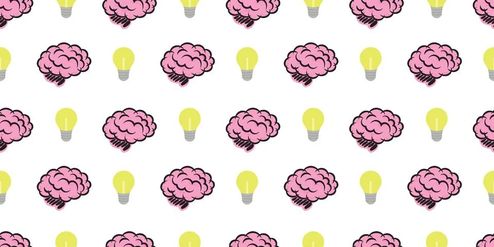 Design pattern repeat brain think abstract repeat unique Stock Illustration