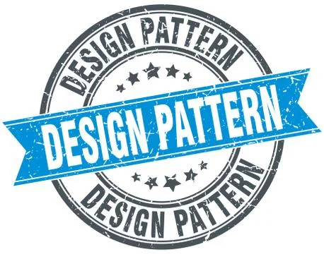 Design pattern round grunge ribbon stamp Stock Illustration