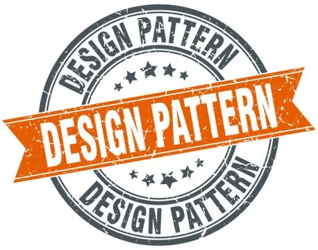 Design pattern round grunge ribbon stamp Stock Illustration