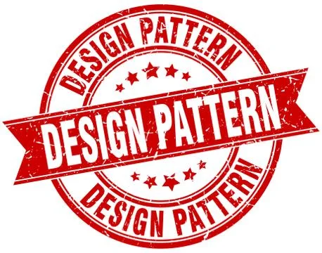 Design pattern round grunge ribbon stamp Stock Illustration