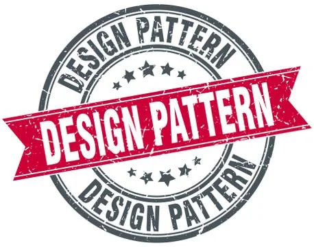 Design pattern round grunge ribbon stamp Stock Illustration