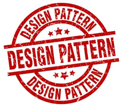 Design pattern round red grunge stamp Stock Illustration