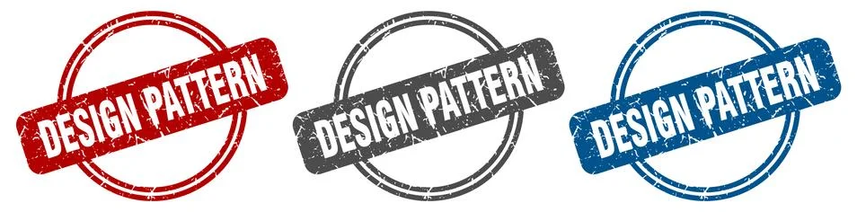 Design pattern stamp. design pattern sign. design pattern label set 스톡 일러스트