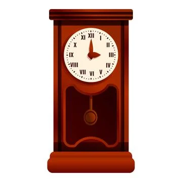 Design pendulum clock icon, cartoon style Stock Illustration