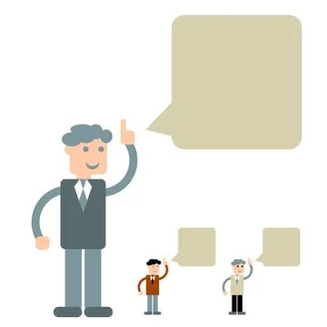 Design of person with speech bubble. Stock Illustration