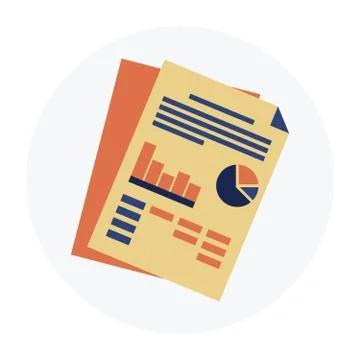 Design Plan Of Text Lines, Bar, Linear And Pie Chart Stock Illustration