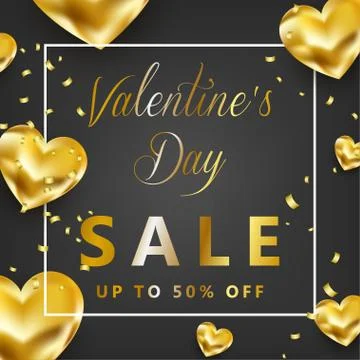 Design poster, web background for sales on Valentine's Day. Vector. Illustrazione stock