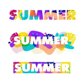 Design print for summer. Abstract background with silhouettes fruit, and plant Stock Illustration