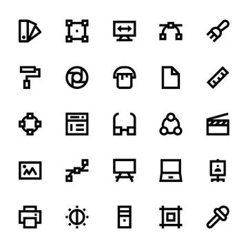 Design, Printing, Graphic Tools &amp; Modeling Vector Icons Illustrazione stock