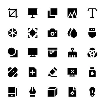 Design, Printing, Graphic Tools &amp; Modeling Vector Icons Collection Stock Illustration