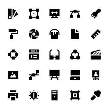Design, Printing, Graphic Tools &amp; Modeling Vector Icons Stock Illustration