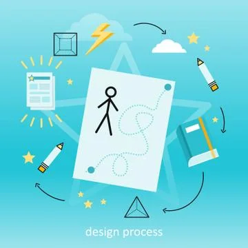 Design Process Concept Stock Illustration