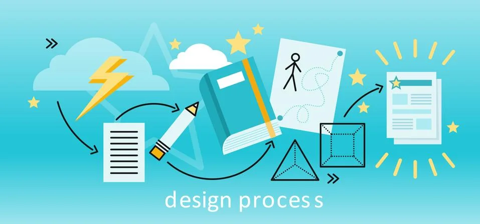 Design Process Concept Illustrazione stock