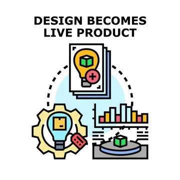 Design process transforming ideas into successful product development Stock Illustration