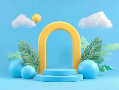 Design product placement 3d geometry background Stock Illustration