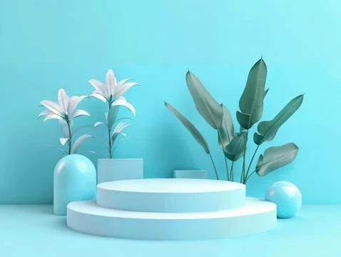Design product placement 3d geometry background Stock Illustration