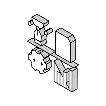 Design, programming, content manager and analytics job isometric icon vector Stock Illustration