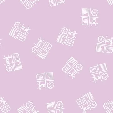 Design, programming, content manager and analytics job line seamless pattern Stock Illustration