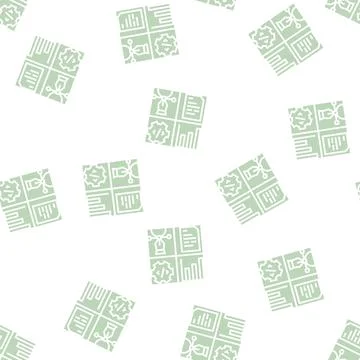 Design, programming, content manager and analytics job glyph seamless pattern Stock Illustration