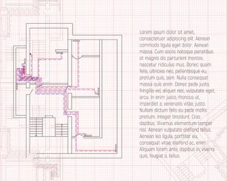 Design project of heating. 스톡 일러스트