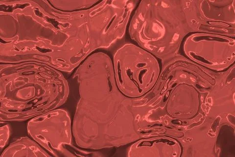 Design red reflecting fluid rough metal digitally drawn background texture Stock Illustration