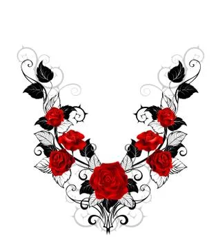 Design of red roses Stock Illustration