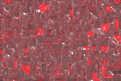 Design red techno optic wire pattern digital graphic background illustration Illustrazione stock