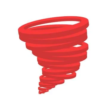 Design of a red tornado on a white background Illustrazione stock