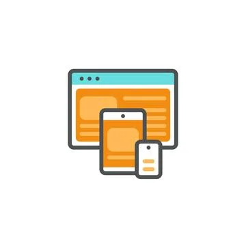 Design Resolution Responsive: Web Layouts for All Devices and Resolutions Stock Illustration