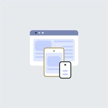 Design Resolution Responsive: Web Layouts for All Devices and Resolutions Stock Illustration