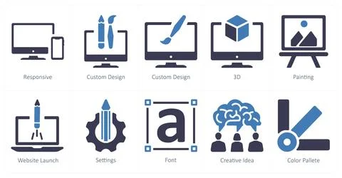 Design as responsive, custom design, 3d Stock Illustration