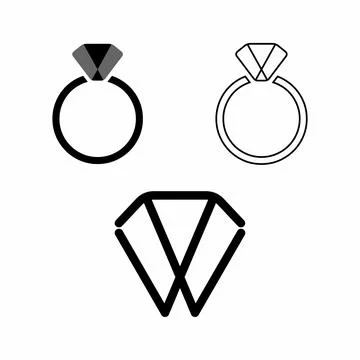 The design of the ring shape and the letter W are like diamond. Illustrazione stock