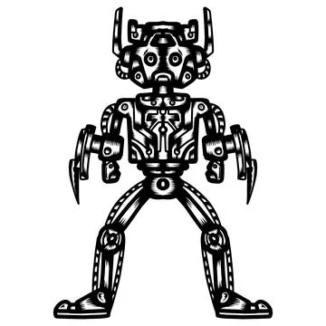 Design robots in cartoon style 스톡 일러스트