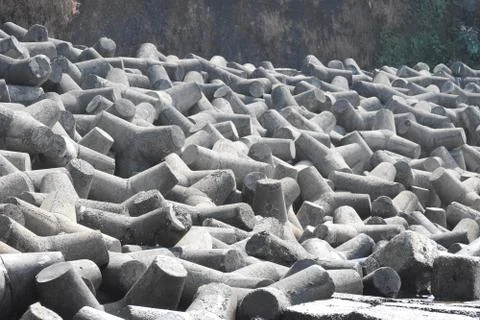 Design rocks in the seashore Stock Photos