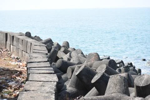 Design rocks in the seashore. Stock Photos