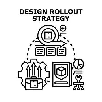 Design rollout strategy process vector concept Illustrazione stock