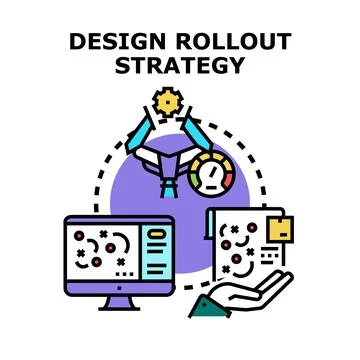 Design rollout strategy for project development and planning Stock Illustration