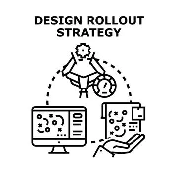 Design rollout strategy for project development and planning Stock Illustration