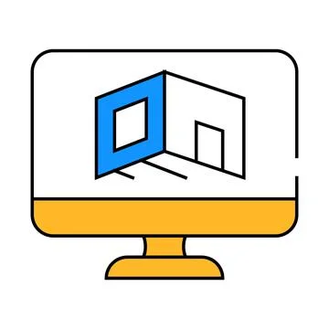 Design room computer program icon color illustration Stock Illustration