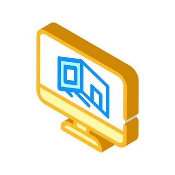 Design room computer program isometric icon vector illustration Stock Illustration
