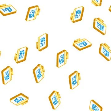 Design room computer program isometric icon seamless pattern Stock Illustration