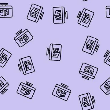 Design room computer program line vector seamless pattern Stock Illustration