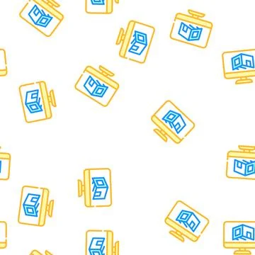 Design room computer program vector seamless pattern Stock Illustration