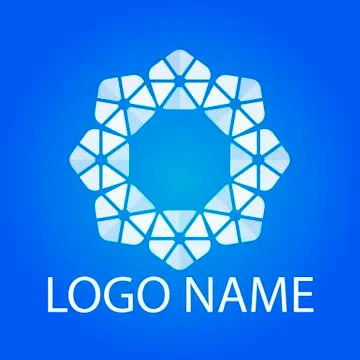 Design round with hexagons logo Stock Illustration