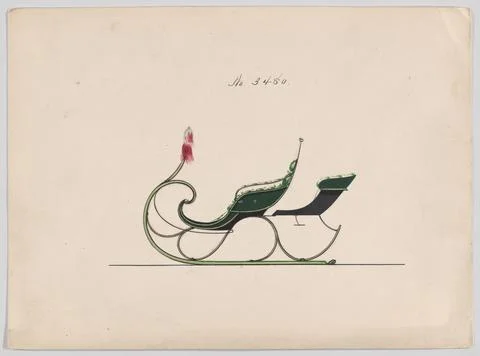 Design for Rumble Sleigh, no. 3480 1879 Brewster & Co. American Brewster & .. Stock Photos
