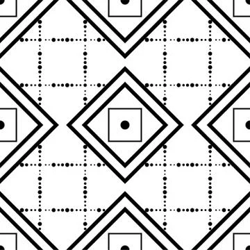 Design seamless monochrome pattern with circle and square. 스톡 일러스트